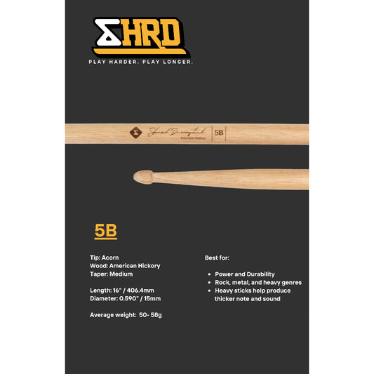 SHRED 5B American Hickory Drumstick